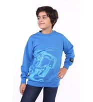 Toontoy Erkek Çocuk E harf Baskılı Sweatshirt (Saks)