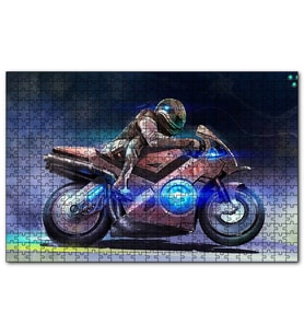 Cakapuzzle Parıltılı Motosiklet Eskizi Görseli  Puzzle Yapboz MDF (Ahşap) (255 Parça)