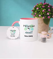 Mekatronik Mühendisi Kupa Bardak ve Anahtarlık (Pembe)