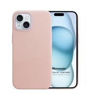 Microsonic Apple iPhone 15 Plus Kılıf Metalist Leather Turuncu (Pembe)