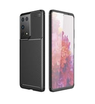 Samsung Galaxy S21 Ultra Kılıf Karbon Silikon Case (Siyah)
