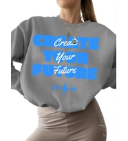 3 iplik şardonlu erkek kadın Bej kalın unisex Sweatshirt bisiklet yaka Sweatshirt Geleceğinizi (Gri)