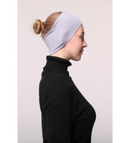 Kadın Penye Dikişsiz Tesettür Bandana Bone Spor Saç Bandı (Gri)
