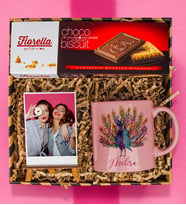 eJOYA Kişiye Özel Kupa Bardak & Choco Biscuit & Kişiye Özel Fotoğraflık 111776 (Pembe)