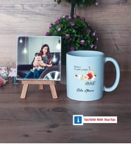 Anneye Hediye Fotoğraflı Dekoratif Taş, Kupa Bardak Beyaz Hediye (Model 1)