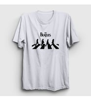 Presmono Unisex Sarı Abbey Road The Beatles T-Shirt 113739tt (Beyaz)