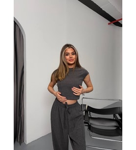 ?Yeni Sezon  & New Season ?  Summer Collection Ağaç Kabuğu Basic Takım (Siyah)