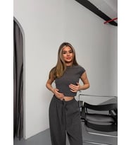 ?Yeni Sezon  & New Season ?  Summer Collection Ağaç Kabuğu Basic Takım (Siyah)
