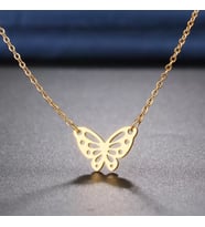 Kişiye Özel 925 Ayar Gümüş Kelebek Kolye (Gold)
