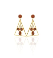 Kadir Jewellery 22 Ayar Altına Kaplama Kadın Sallantılı Küpe -El İşçiliği Ve Hipoalerjenik Küpe (Kırmızı)
