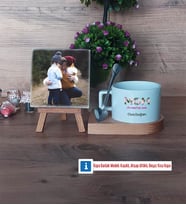 Anneye Hediye Fotoğraflı Dekoratif Taş, Kupa Bardak Beyaz Hediye (Model 8)