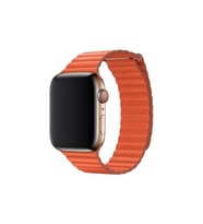 BİPOWER Apple Watch 38-40mm KRD6 Deri Bükme Kordon (Turuncu)