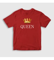 Presmono Unisex Çocuk Beyaz Queen Kraliçe T-Shirt 386110tt (Kırmızı)