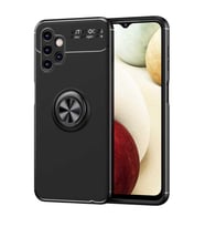 Samsung Galaxy A13 4G Kılıf Yüzüklü Magnetli Ravel Case Kapak (Siyah)