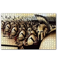 Cakapuzzle Mızraklı ve Kalkanlı Askerler  Puzzle Yapboz MDF (Ahşap) (1000 Parça)