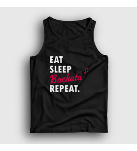 Presmono Unisex Beyaz Eat Sleep Bachata Repeat Hediye Dance Dansçı Atlet 464160tt (Siyah)