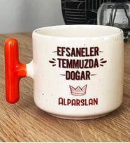 Kişiye Özel Efsaneler Temmuzda Doğar Hediye T Kupa Bardak Doğum Günü Hediyesi (Turuncu)