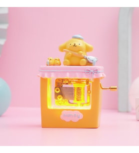 Cinnamoroll Pompompurin Kuromi  Sevimli Dondurma Arabası Müzik Kutusu (Sarı)