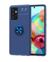Galaxy A52 Kılıf Zore Ravel Yüzüklü Silikon Kılıf (Mavi)
