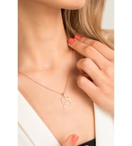 Kişiye Özel 925 Ayar Gümüş Burç Sembol Kolye (Rose)