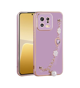 Xiaomi Mi 13 Kılıf El Tutamaçlı Kamera Korumalı Zore Taka Silikon Kapak (Mor)