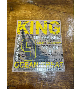 ÜTÜ İLE YAPIŞAN KİNG YAZILI ARMA TRANSFER BASKI 22X16 CM (Sarı)