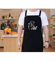 BK Gift Profesyonel Siyah Mutfak Önlüğü, Aşçı Önlüğü, Şef Önlüğü, Ev Hediyesi, Arkadaşa Hediye (Model 1)