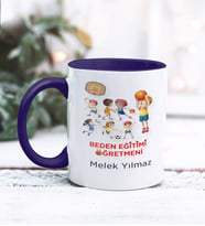 Beden Eğitimi Öğretmeni Tasarımlı Kişiye Özel Kupa Bardak (Lacivert)
