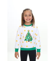 Toontoy Kız Çocuk Baskılı Sweatshirt (Beyaz)