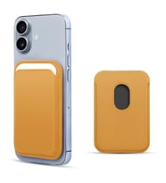 Microsonic Apple iPhone 16 Leather Wallet MagSafe Yeşil (Sarı)
