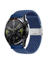 Huawei Watch 3 Elite-Classic 46mm-Watch 3 Pro 22mm Uyumlu Metal Klips Solo Fiberlink Örgü Kordon (Desenli Laci)