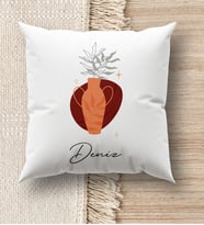 BK Gift Kişiye Özel İsimli Beyaz Kırlent Yastık, Ev Hediyesi, Ev Dekorasyonu, Dekoratif Hediye (Model 10)