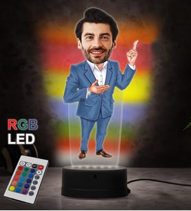 Doğum Günü Hediyesi,Sevgiliye Hediye, Kişiye Özel Fotoğraflı Emlakçı Karikatür 3D Led Lamba (RGB)