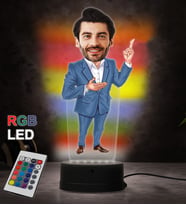 Doğum Günü Hediyesi,Sevgiliye Hediye, Kişiye Özel Fotoğraflı Emlakçı Karikatür 3D Led Lamba (RGB)