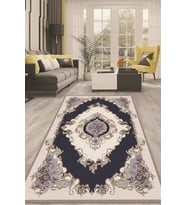 Dijital Kaymaz Taban Yıkanabilir Modern Renkli Salon Halısı Mutfak Halısı Yolluk ND-HT-185 (Lacivert)