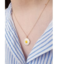 925 Ayar gümüş mineli papatyalı kolye (Rose)