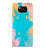 PrintiFy Xiaomi Poco X3 Uyumlu Lansman Kılıf Karışık Renkler Tasarımlı İçi Kadife Kapak (Mavi)
