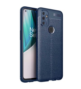 One Plus Nord N100 Kılıf Deri Tarzı Niss Silikon Case (Lacivert)