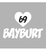 Kalpli 69 Bayburt Araba Sticker siyah 20x15 CM (Beyaz)