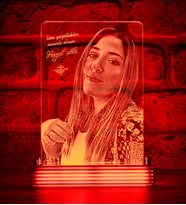 Kız Arkadaşa Hediye Kişiye Özel 3D LED Lamba (Kırmızı)