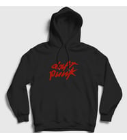 Presmono Unisex Gri Logo Daft Punk Kapüşonlu Sweatshirt 60050tt (Siyah)
