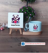 Sevimli Panda Dekoratif Taş, Kupa Bardak Kırmızı Hediye (Model 7)