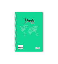 Düz 40 Yaprak Spiralli Defter A4 Boy Plastik Kapak (1 Adet ) (Açık Yeşil)