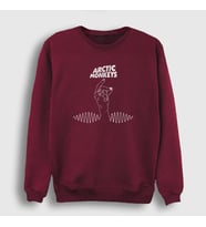 Presmono Unisex Beyaz Snap Arctic Monkeys Sweatshirt 15057tt (Bordo)