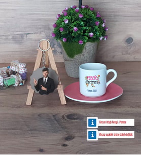 Felsefe Öğretmeni Türk Kahvesi Fincanı Ahşap Altlıklı ve Fotoğraflı Ahşap Anahtarlık Hediye (Model 6)