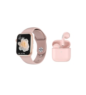 Dtno 1 Watch 7 Pro Max Gps Ve Nfc Özellikli Siri Aktif Smart Watch Akıllı Saat + Pro 5 Bluetooth Kulaklık (Rose)