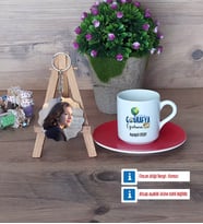 Coğrafya Öğretmeni Türk Kahvesi Fincanı Ahşap Altlıklı ve Fotoğraflı Ahşap Anahtarlık Hediye Öğretmenler Günü Hediyesi (Model 3)