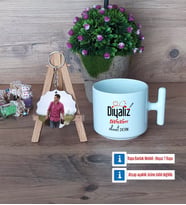 Diyaliz Teknikeri Kupa Bardak Beyaz ve Fotoğraflı Ahşap Anahtarlık Hediye Diyaliz Teknikerine Hediye (Model 12)