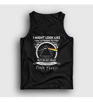 Presmono Unisex Sarı Listening To Pink Floyd Atlet 351292tt (Siyah)