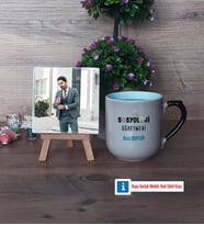 Sosyoloji Öğretmeni Fotoğraflı Dekoratif Taş, Kupa Bardak Beyaz Hediye Öğretmenler Günü Hediyesi (Model 10)